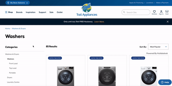 Our technology on a customer’s website